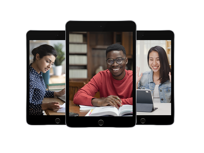 Latina female student, African American male student and Asian female student 