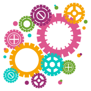 icon of multicolored gears